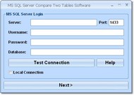 MS SQL Server Compare Two Tables Software screenshot